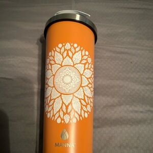 Manna Orange Tumbler with White Mandala Design